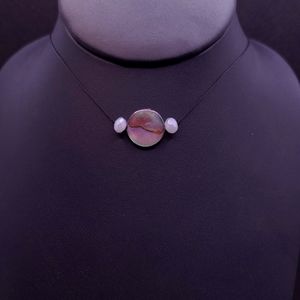 Handmade iridescent & glass bead choker